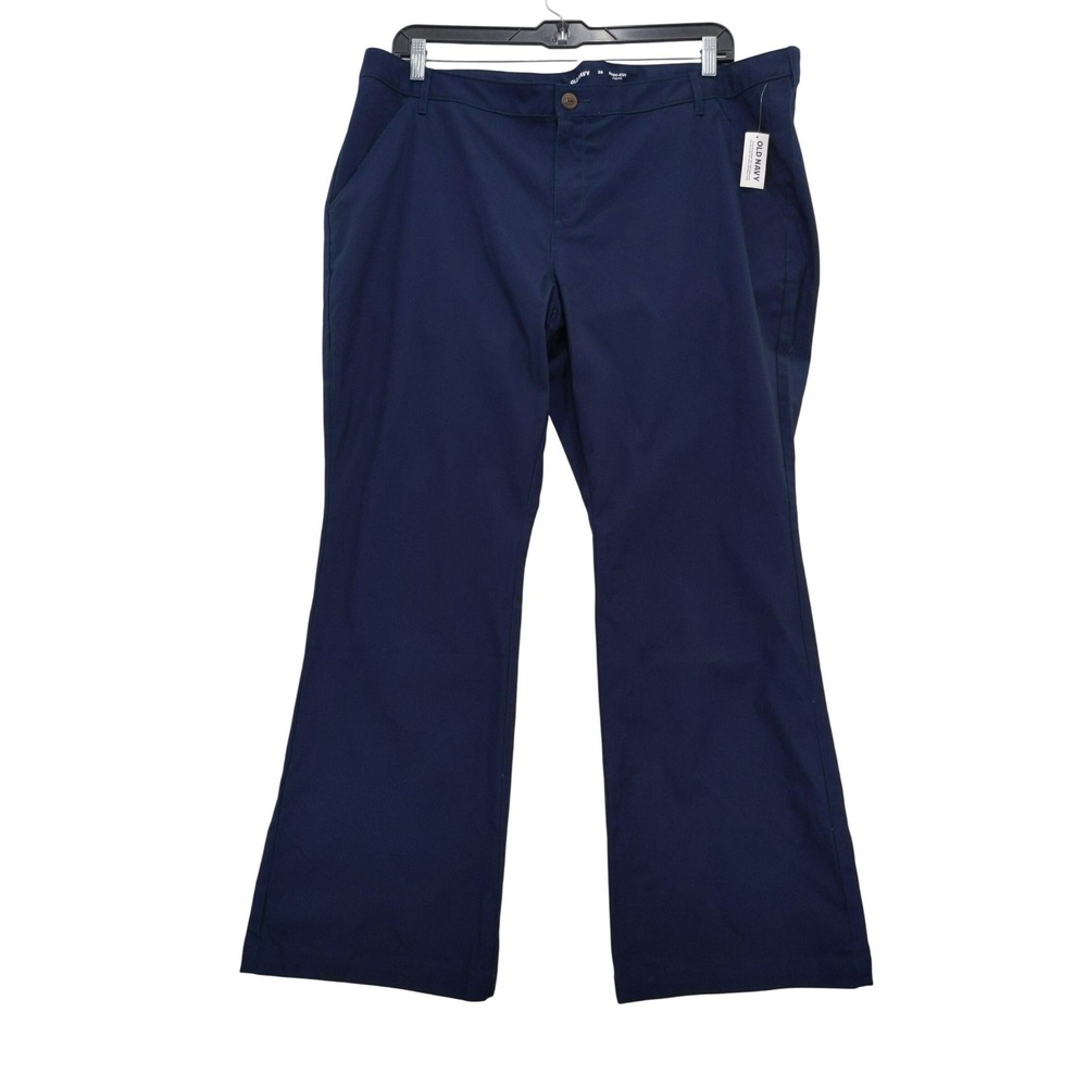 Old Navy Womens‎ Boot Cut Stretch Chino Pants Navy Blue Size 20